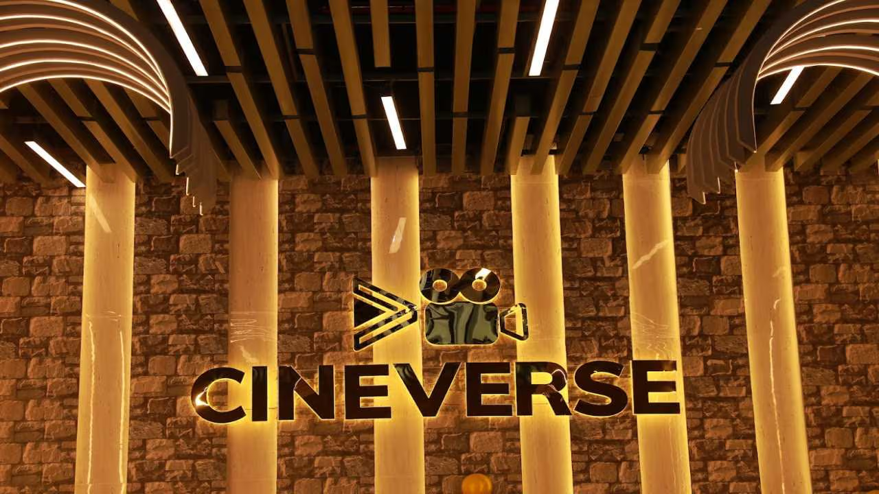 Cineverse interior feature wall